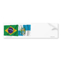 Rio de Janeiro & Brazil Waving Flags Bumper Stickers