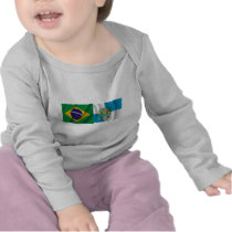Rio de Janeiro & Brazil Waving Flags Tees
