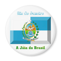Rio de Janeiro Flag Gem magnets by Vexillophile Rio de Janeiro Flag Gem magnets