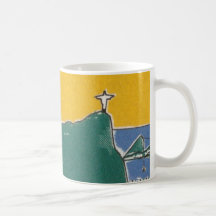 Rio De Janeiro green and yellow Coffee Mugs