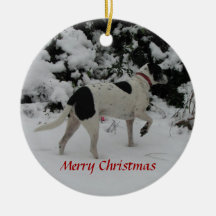 Rio Dog Snow Point Christmas Ornaments