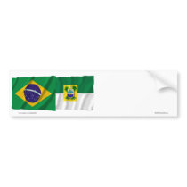Rio Grande do Norte & Brazil Waving Flags Bumper Stickers