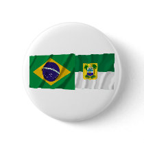 Rio Grande do Norte & Brazil Waving Flags Pinback Buttons