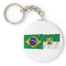Rio Grande do Norte & Brazil Waving Flags Keychains