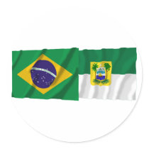 Rio Grande do Norte & Brazil Waving Flags Stickers
