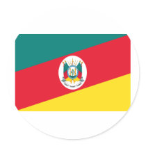 Rio Grande do Sul, Brazil Flag Round Stickers