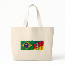 Rio Grande do Sul & Brazil Waving Flags Canvas Bag