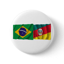 Rio Grande do Sul & Brazil Waving Flags Pin