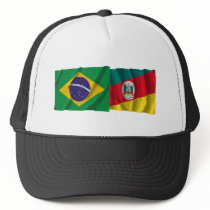 Rio Grande do Sul & Brazil Waving Flags Hat