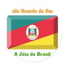 Rio Grande do Sul Flag Gem Round Stickers