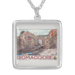 Riomaggiore Harbor - on White.jpg Custom Necklace