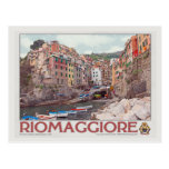 Riomaggiore Harbor - on White.jpg Postcard