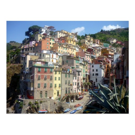 riomaggiore hill post card