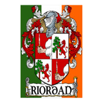 Riordan Coat of Arms Irish Flag Print by irishcountry Riordan Coat of Arms Irish Flag Print