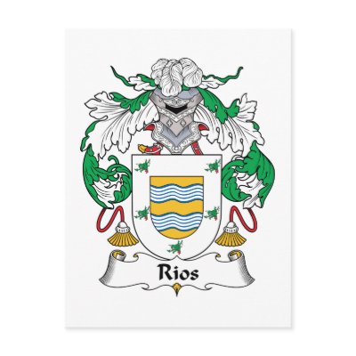 Rios Family Crest Postcard by coatsofarms