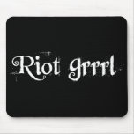 Riot Grrrl Black Mouse Pad