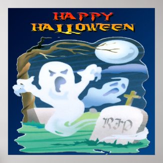 RIP Ghosts Halloween Poster