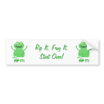Rip It! Vector Crochet Frog Bumper Stickers