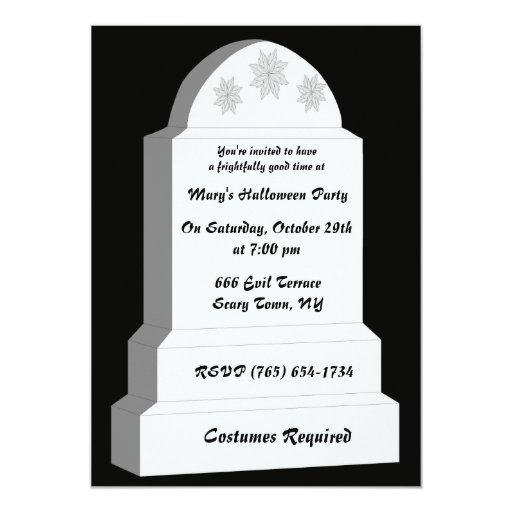 RIP Tombstone Party Invitation Zazzle