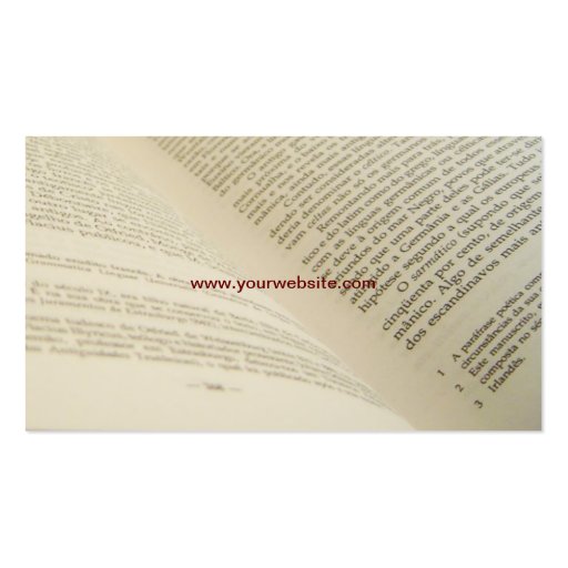 Ripped Book Pages business card (back side)