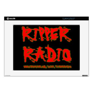 ripper radio red and green logo 15" laptop skin