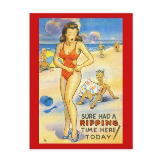 Ripping Time Today Risque Vintage postcard