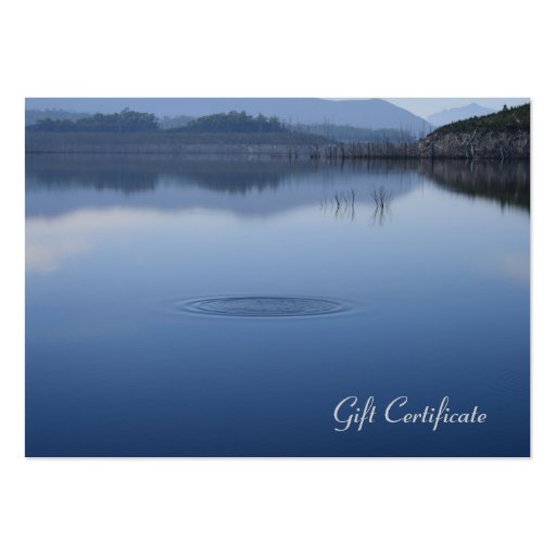 Ripple in Still Blue Water - Gift Certificate Business Cards