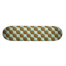 Rippled Diamonds - Chocolate Mint Custom Skate Board