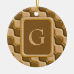 Rippled Diamonds - Chocolate Peanut Butter Christmas Ornament