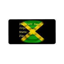 Rippled Flag of Jamaica Label