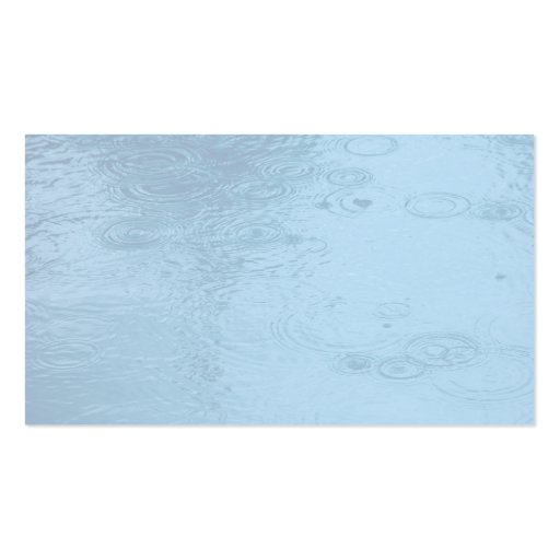 Ripples Form Rain On Puddle Business Card Template (back side)