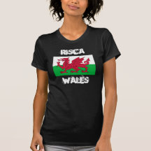 Risca, Wales with Welsh flag Shirts