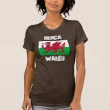 Risca, Wales with Welsh flag Tee Shirt