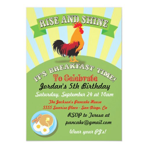 rise and shine breakfast birthday party invitation zazzle breakfast birthday party invitations