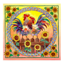RISE & SHINE ROOSTERS by SHARON SHARPE posters by sharonsharpe RISE & SHINE ROOSTERS by SHARON SHARPE posters