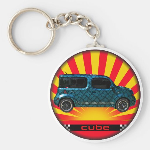 Rising Sun Cube Keychain Zazzle