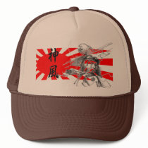 Rising Sun Kanji Divine Wind Baseball Hat by MistaSCARY Rising Sun Kanji Divine Wind Baseball Hat
