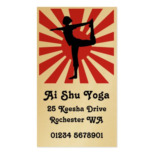 Rising Sun Yoga #1 Premium Gold Business Card (back side)