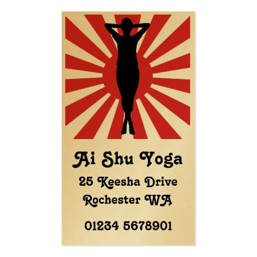 Rising Sun Yoga #2 Premium Gold Business Card (back side)