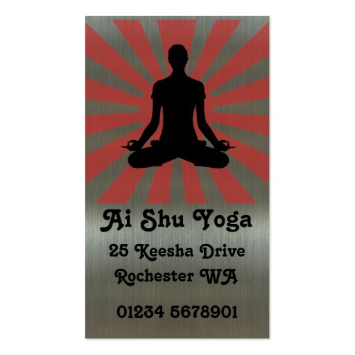Rising Sun Yoga #4 aluminium style Business Card (back side)