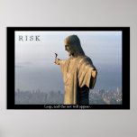 RISK motivational base-jumper poster print