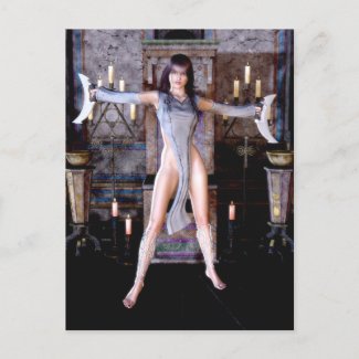 Ritual Of The Moon Goddess Gothic Fantasy Postcard postcard