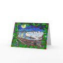 River Boat Christmas Card
