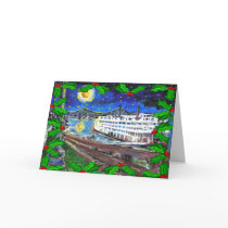 River Boat Christmas Card