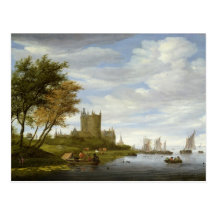 River Estuary with a castle Postcards