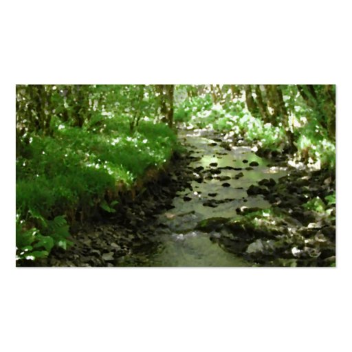 River flowing through woodland. business card templates (back side)