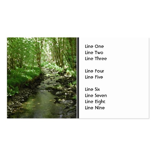 River flowing through woodland. business card templates
