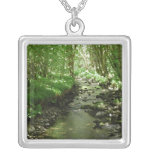 River flowing through woodland. necklace