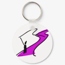 River Fly Fishing in Pink by FishTs.com keychains