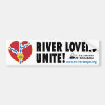 River Lovers Unite Bumper Sticker